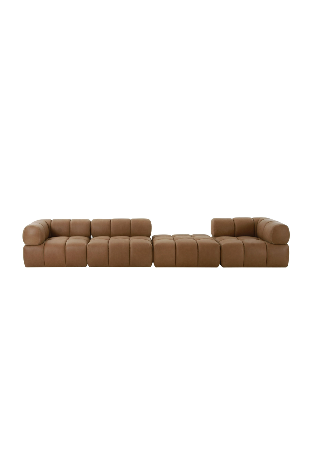 Brown Leather Modular Corner Sofa | OROA Modern Everest | Oroa.com