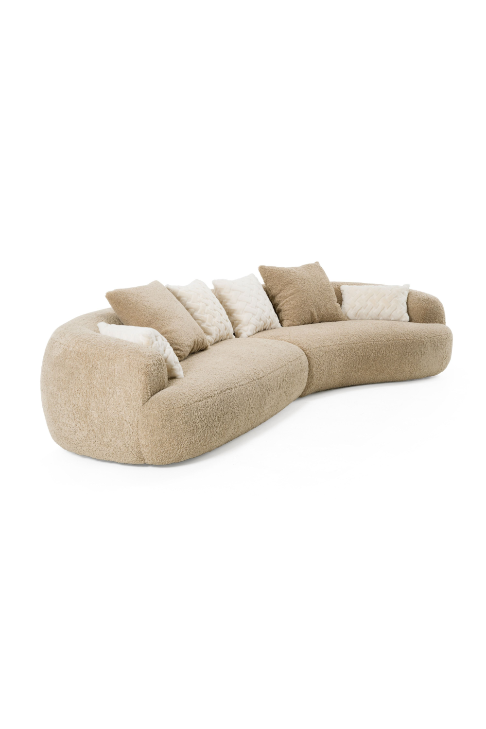 Tan Curved Sectional Sofa | OROA Modern Trevor | Oroa.com