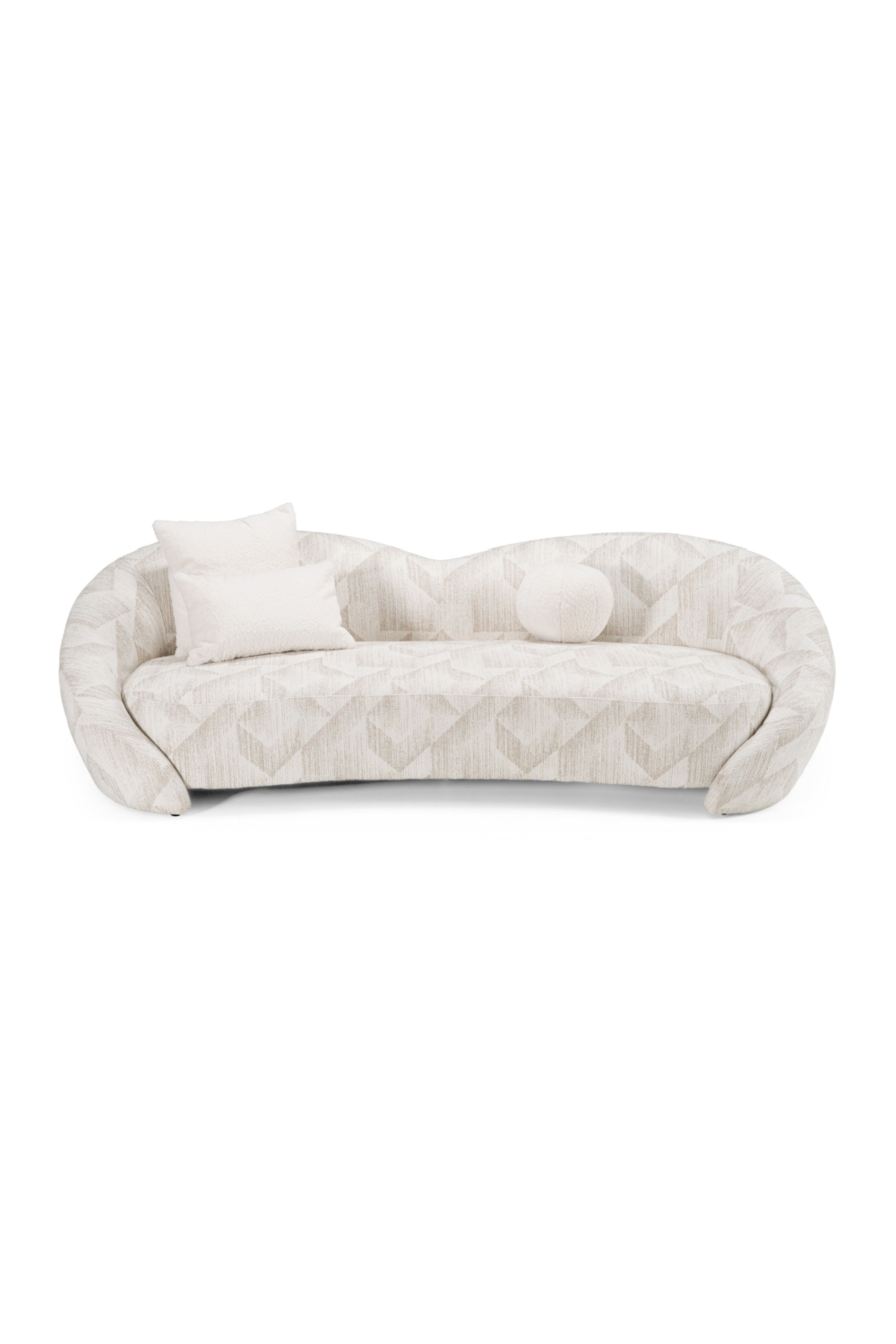 Beige Patterned Fabric Sofa | OROA Modern Gentle