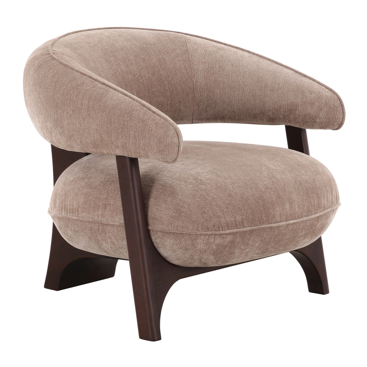 Tan Curved-Back Accent Chair | Oroa.com