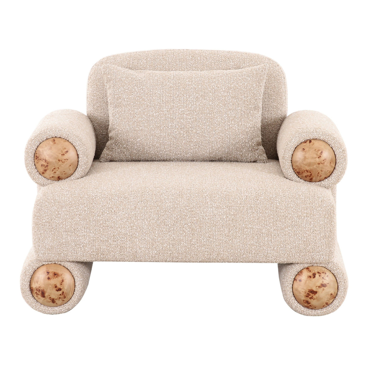 Beige Fabric Modern Accent Chair | Oroa.com