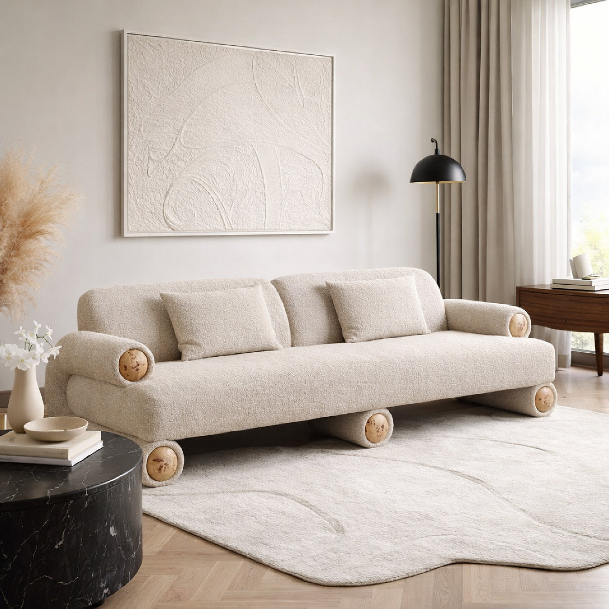Beige Fabric Modern Sofa | Oroa.com