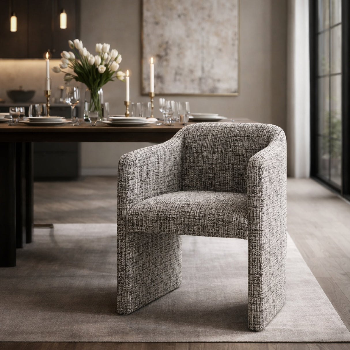 Beige/Black Varigated Dining Chair | Oroa.com