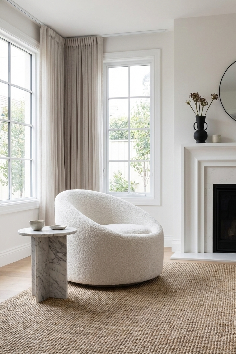 Round Upholstered Accent Chair | OROA Modern Frontier | Oroa.com