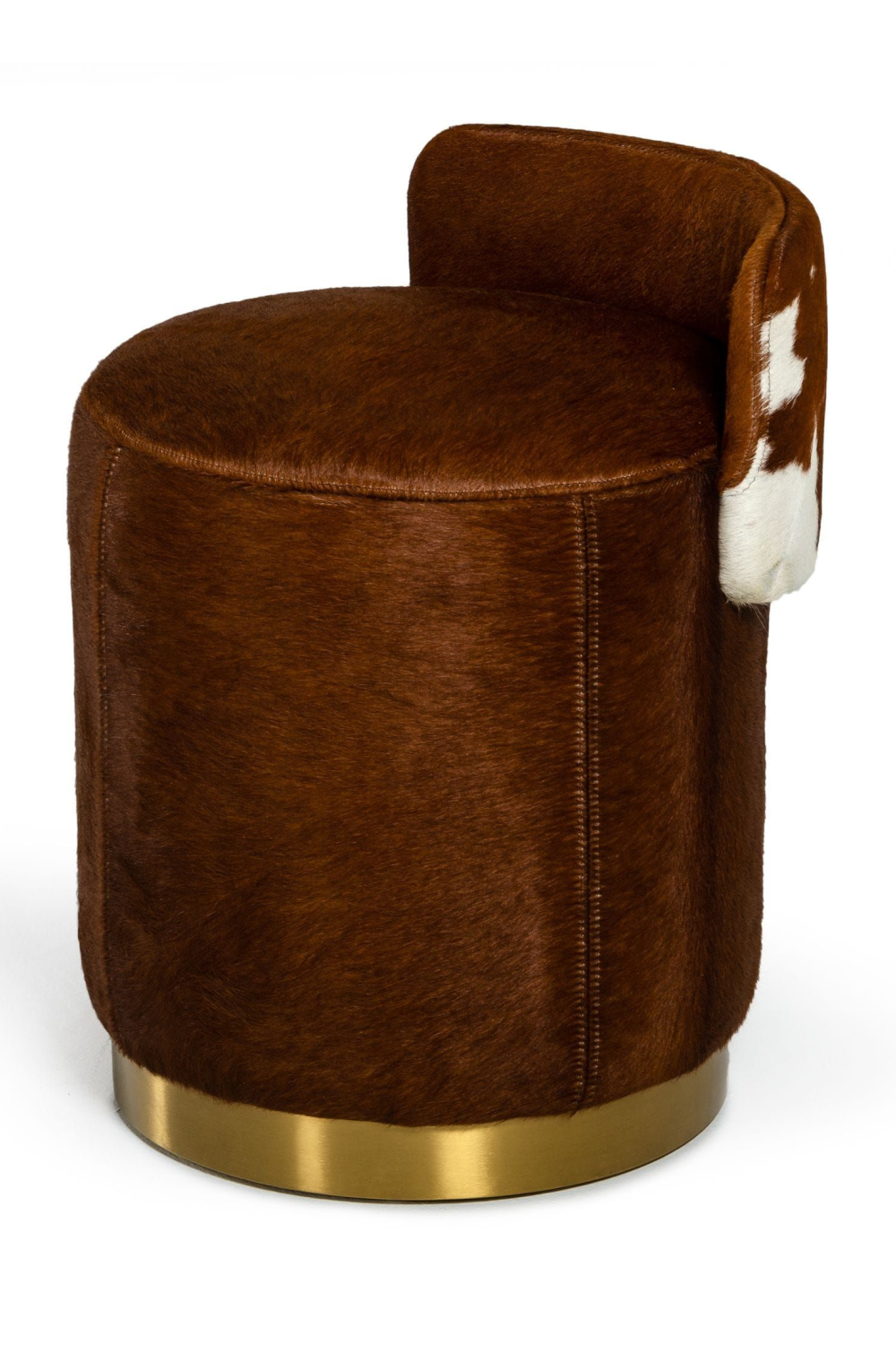 Brown Cowhide Leather Ottoman | Oroa.com