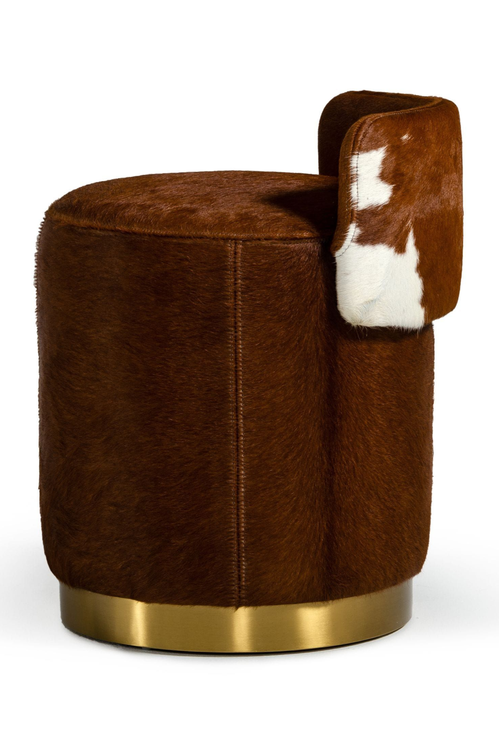 Brown Cowhide Leather Ottoman | Oroa.com
