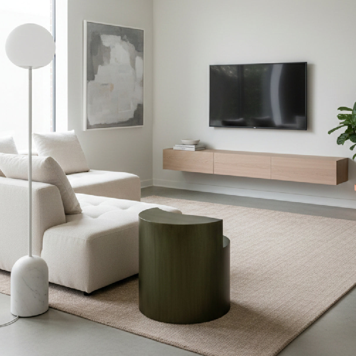 Gray Brass Tiered End Table | Oroa.com
