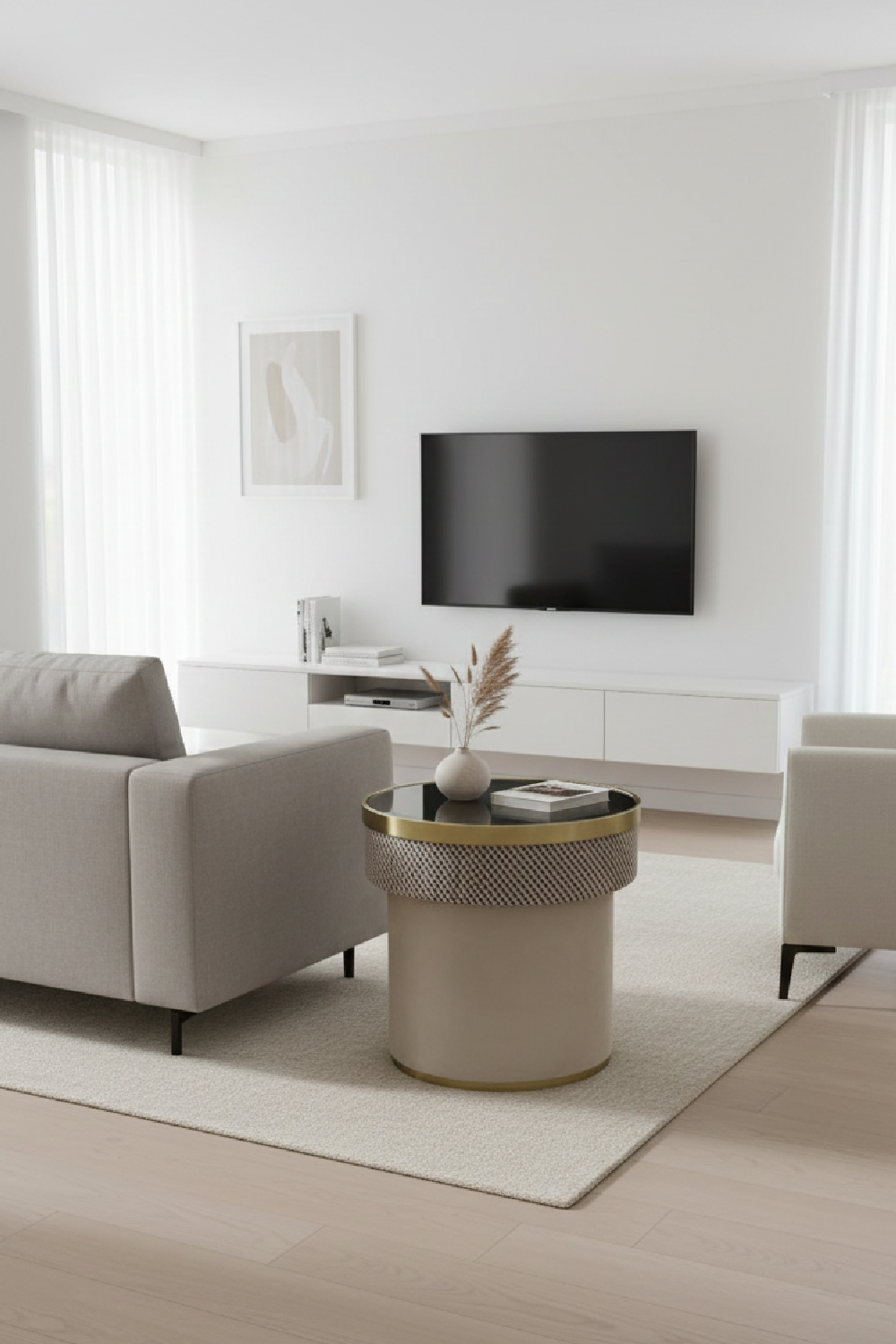 Glass Top Pedestal End Table | OROA Modern Larry | Oroa.com