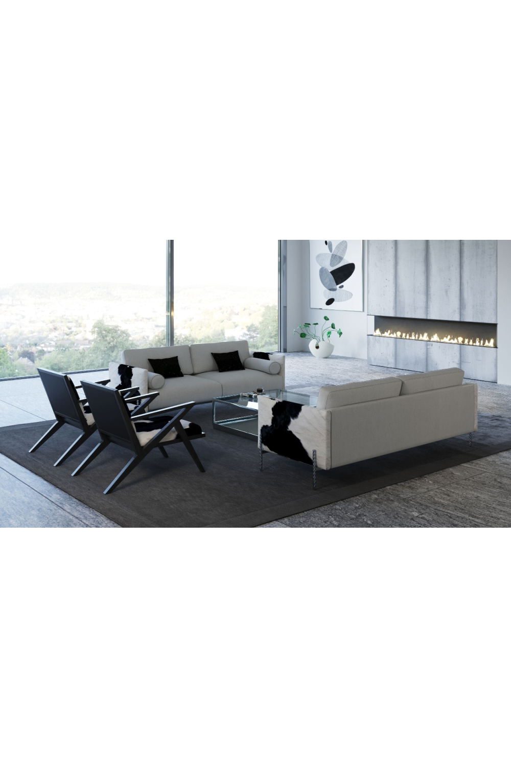 Gray Cowhide Sofa | OROA Modern Pueblo | Oroa.com