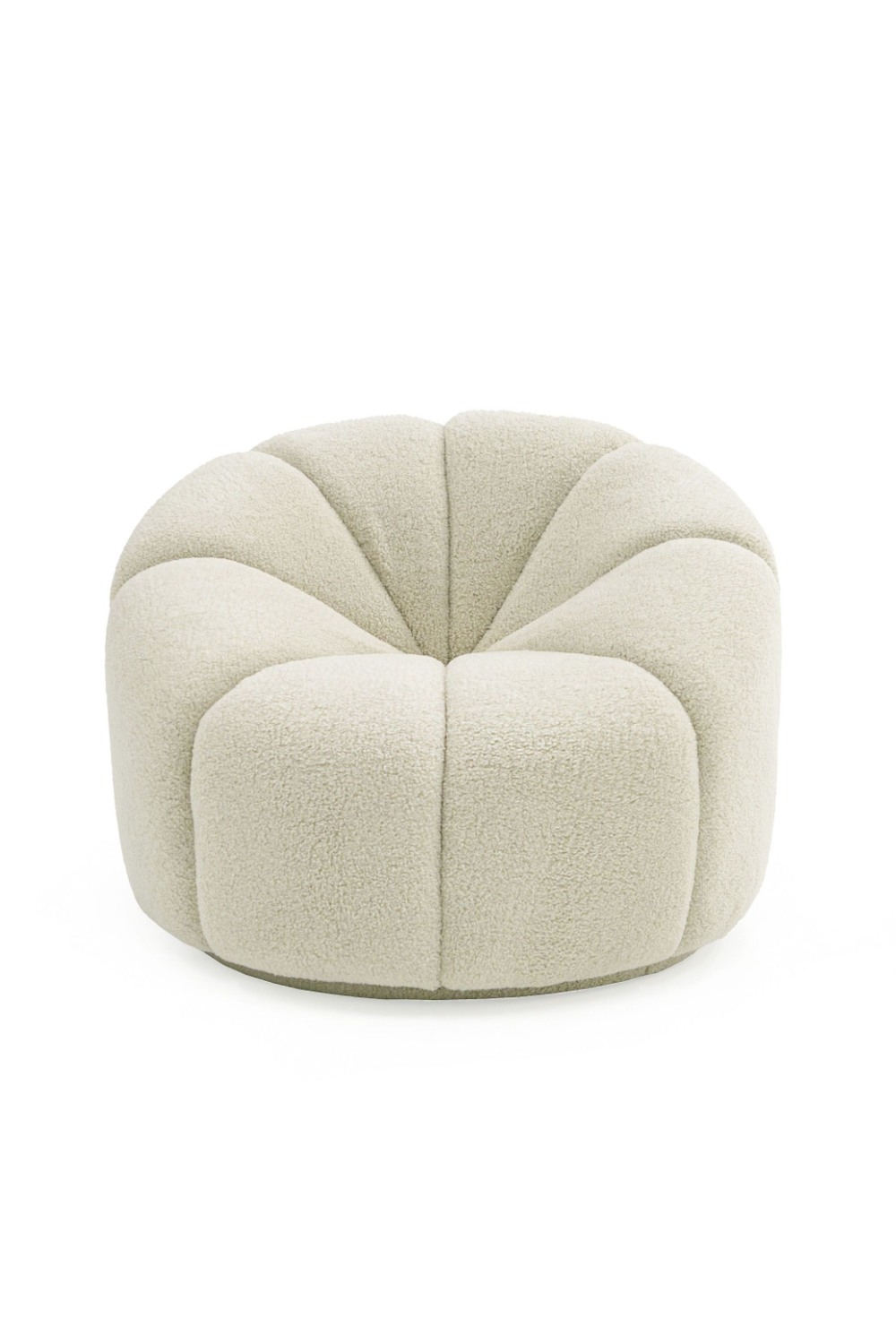 White Sherpa Tufted Swivel Chair | Oroa.com