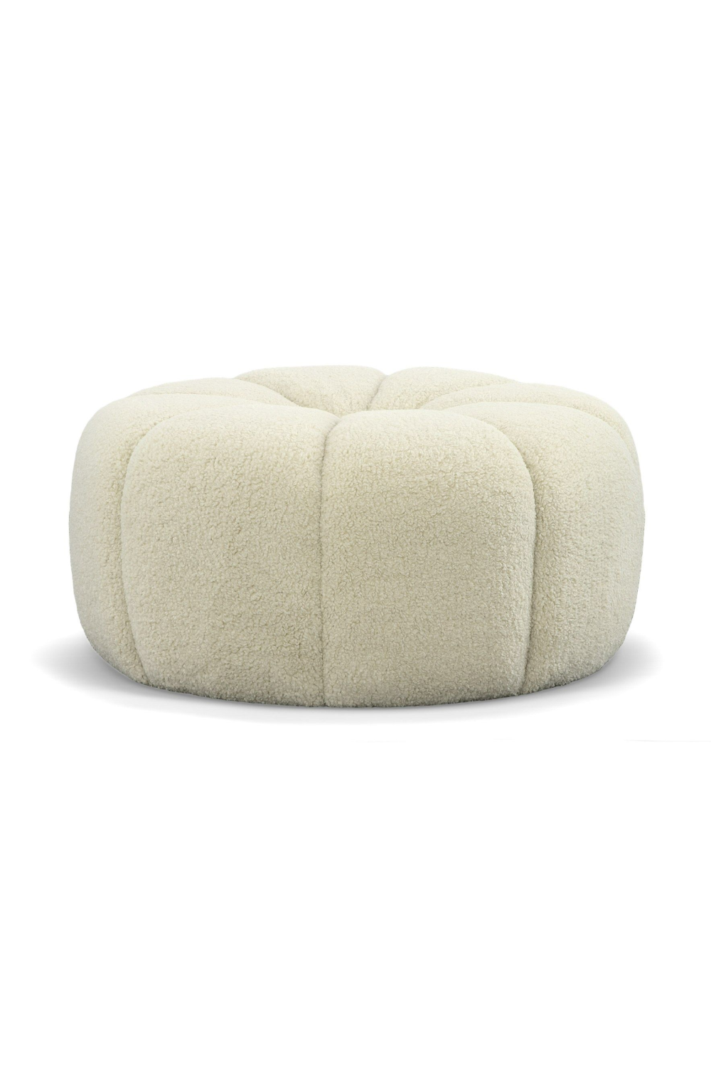 Central-Tufted White Sherpa Ottoman | OROA Modern Gadson | Oroa.com