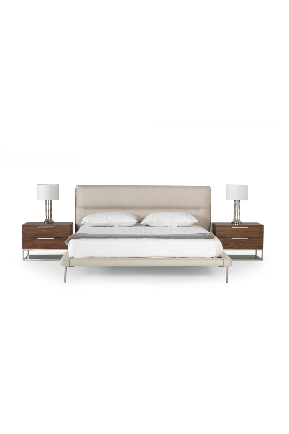 Cream Woven Fabric Bed | OROA Modern Bergeron | Oroa.com