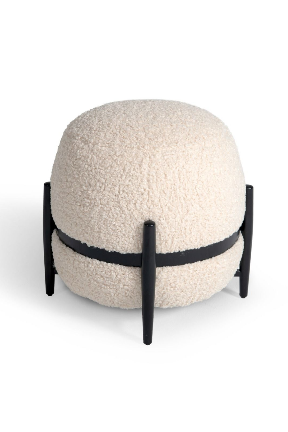 White Sherpa Round Ottoman | OROA Modern Fouston | Oroa.com