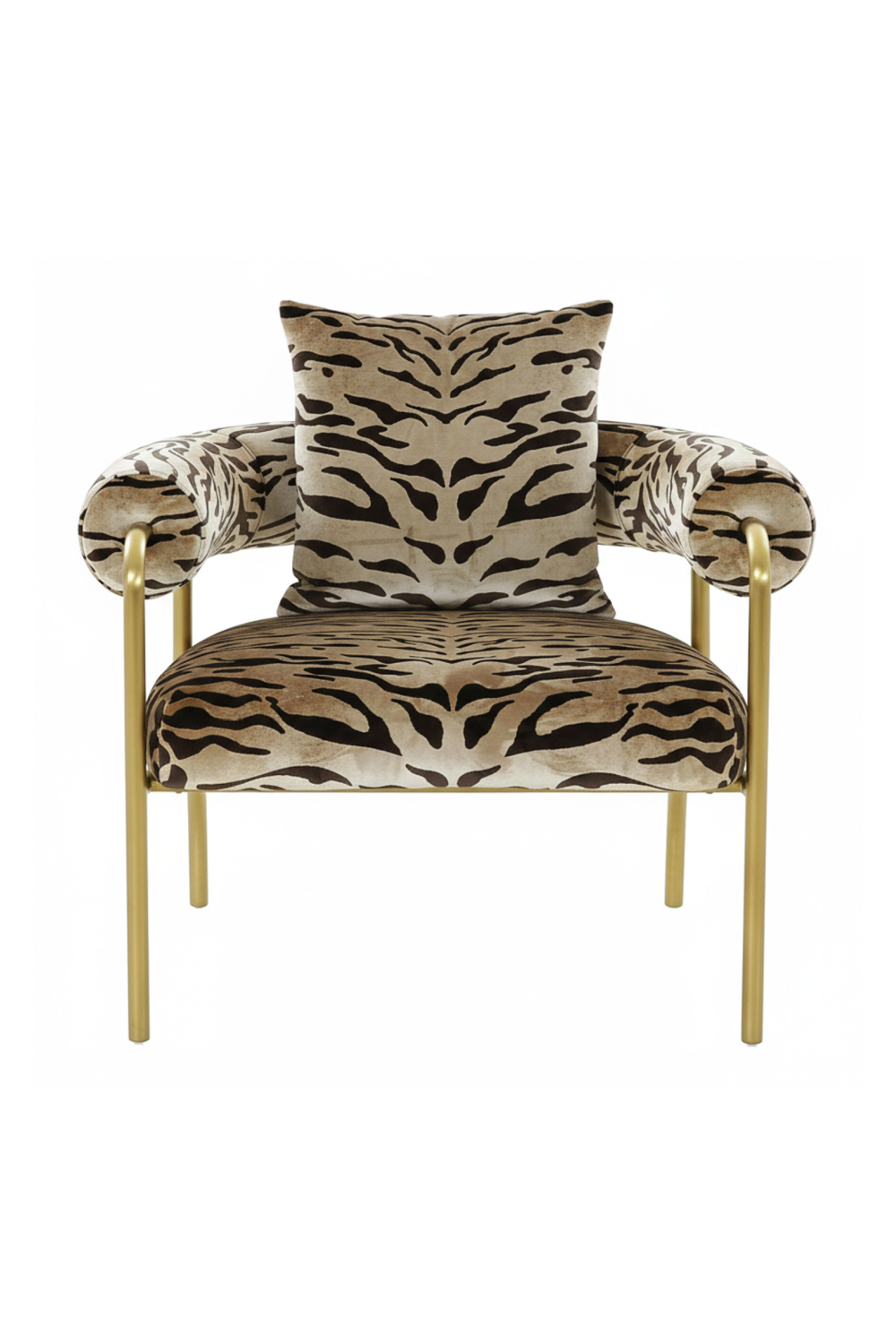 Gold Zebra Print Accent Chair | OROA Modern Kola | Oroa.com