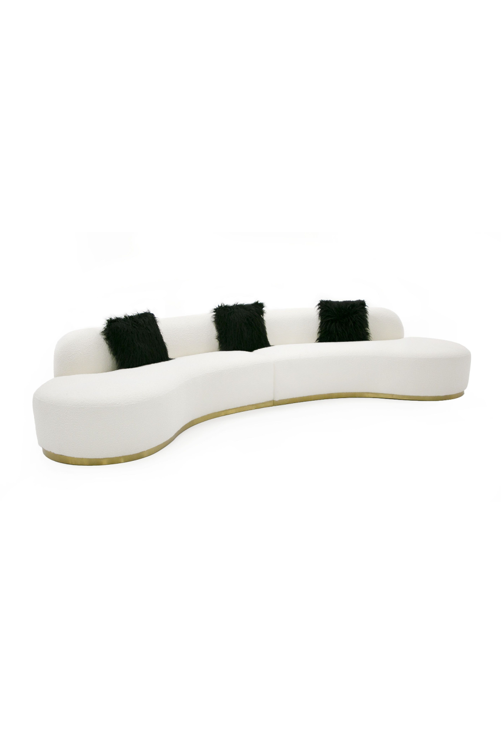 White Curved Sofa with Black Pillows | OROA Modern Frontier | Oroa.com