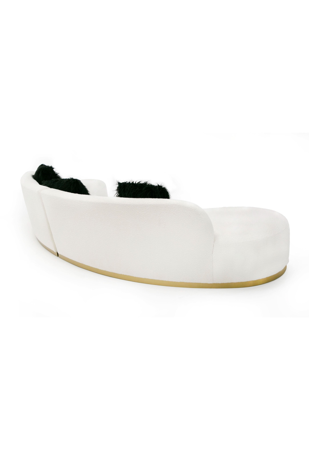 White Curved Sofa with Black Pillows | OROA Modern Frontier | Oroa.com