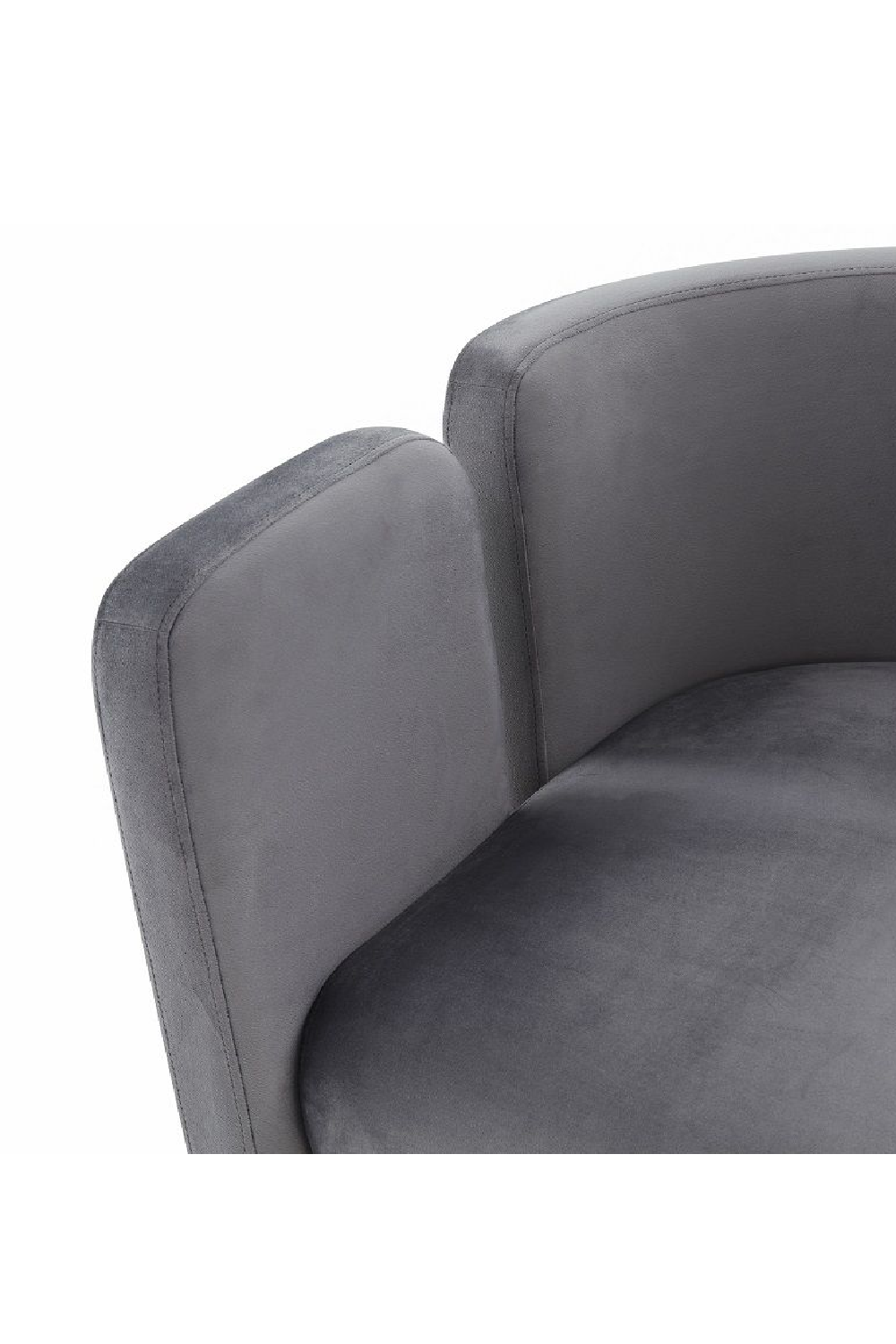 Curved Gray Velvet Accent Chair | OROA Modern Tirta | Oroa.com