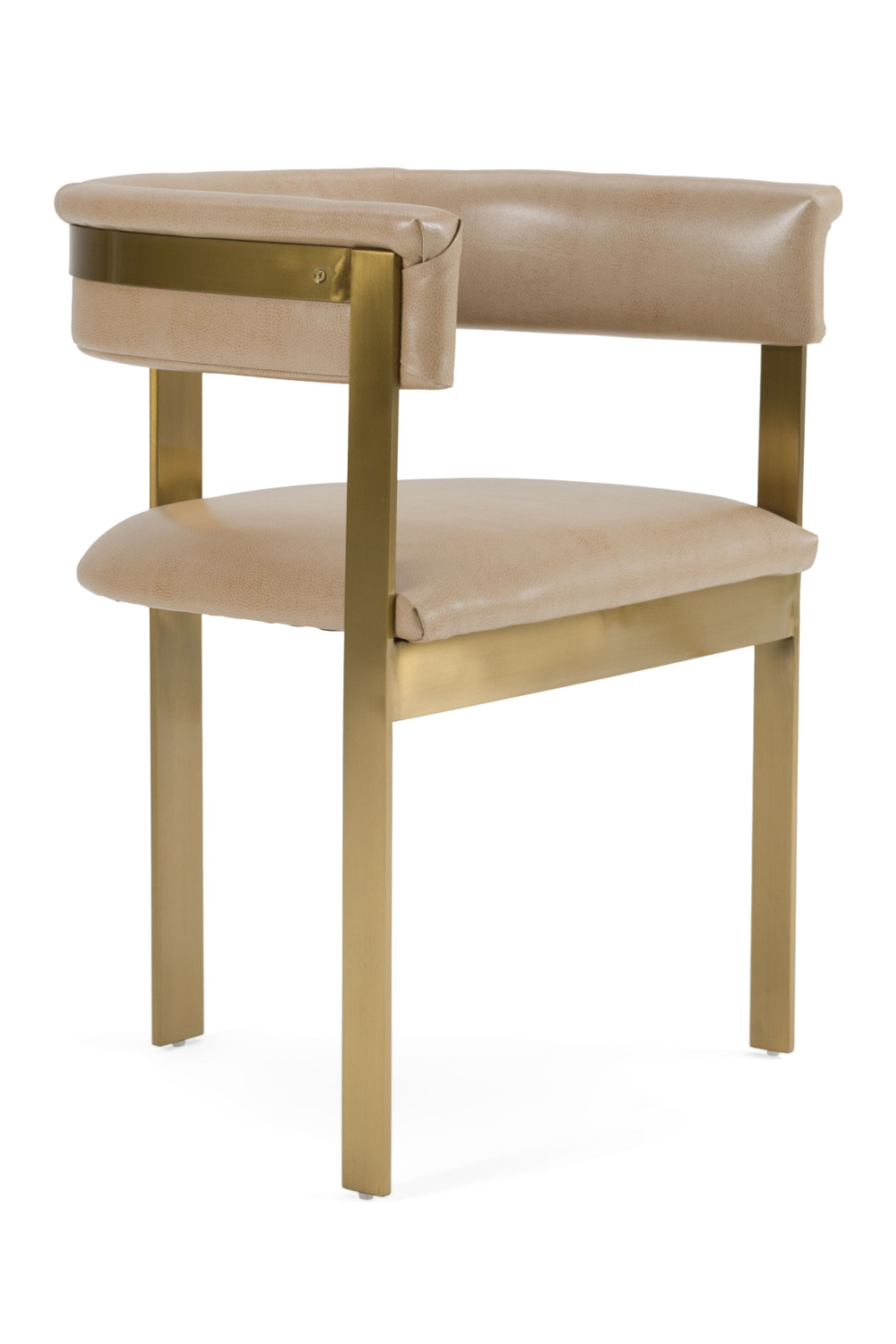 Brown Leather Curved Dining Chair | OROA Modern Boswell | Oroa.com