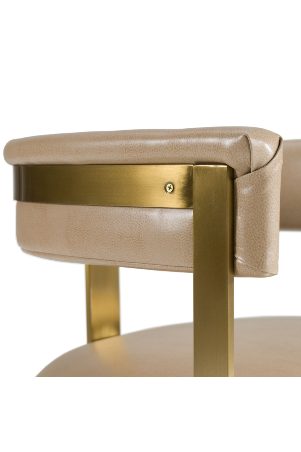 Brown Leather Curved Dining Chair | OROA Modern Boswell | Oroa.com