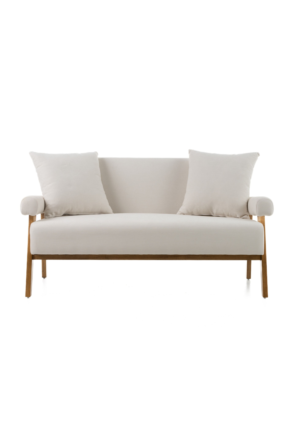 White Fabric Loveseat | OROA Modern Cynthia