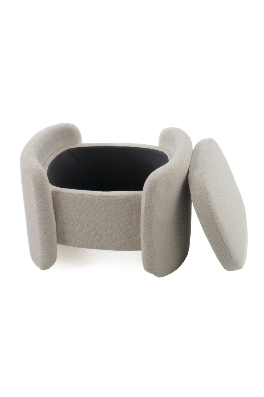 Cream Oval Storage Ottoman | OROA Modern Erin | Oroa.com