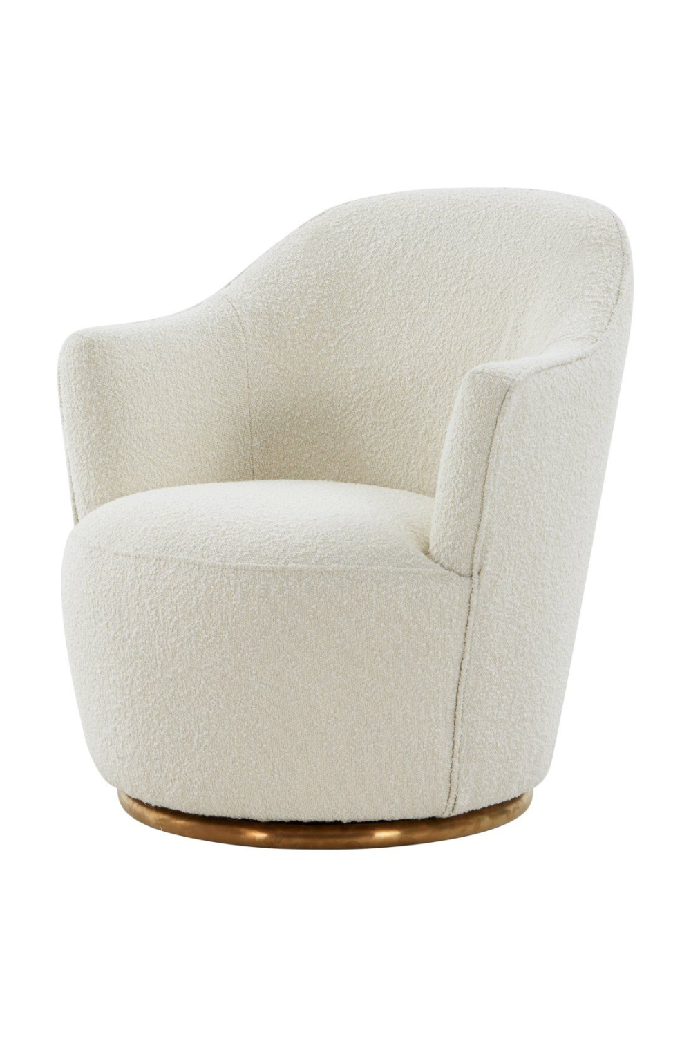 White Sherpa Swivel Accent Chair | OROA Modern Vera | Oroa.com