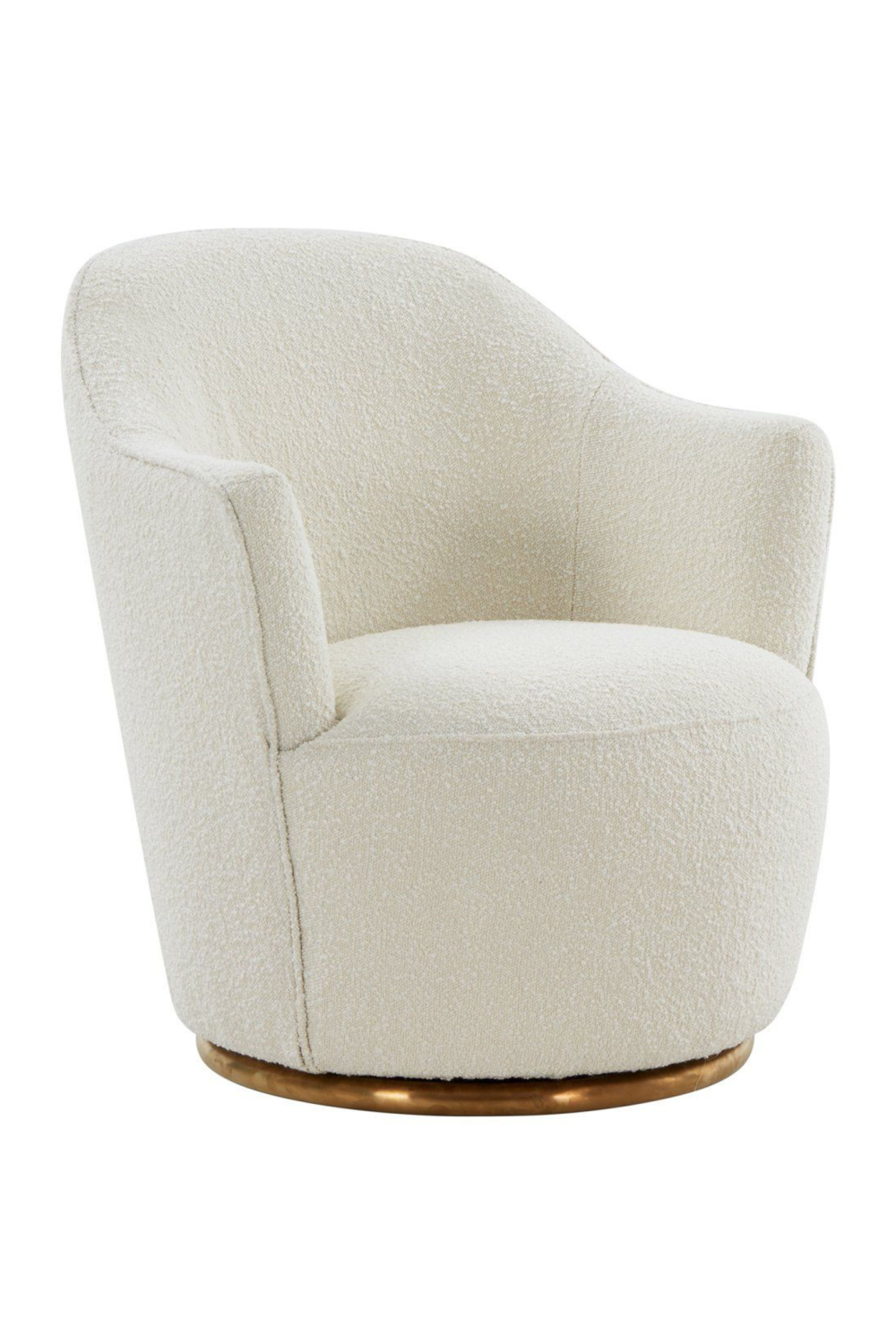 White Sherpa Swivel Accent Chair | OROA Modern Vera | Oroa.com