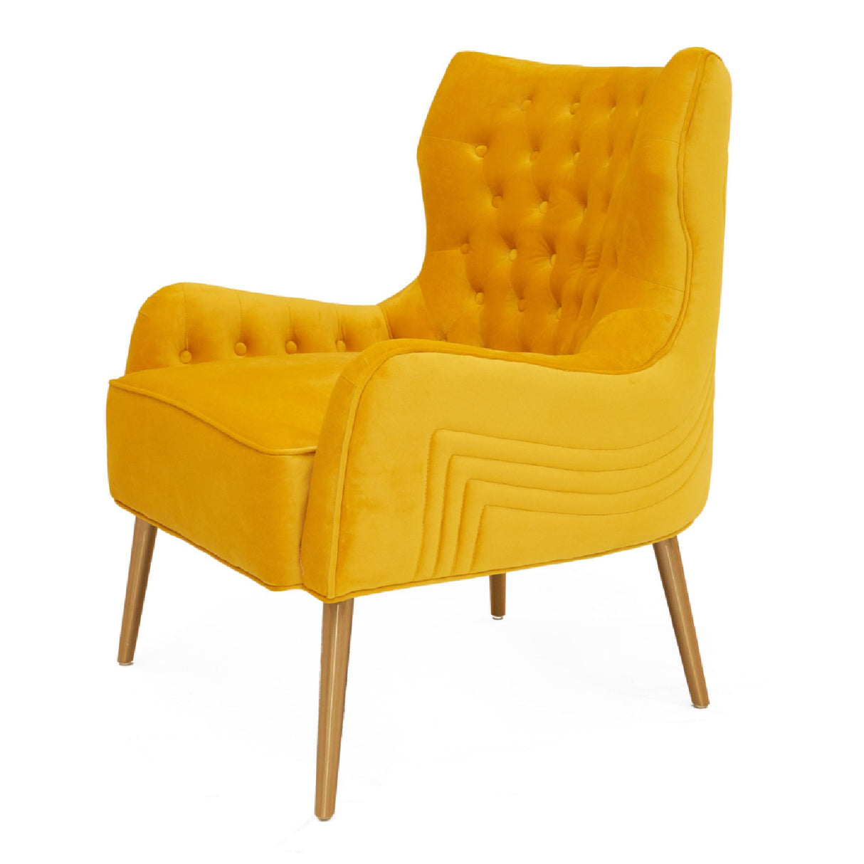 Yellow Velvet Tufted Accent Chair | OROA Modern Everly | Oroa.com