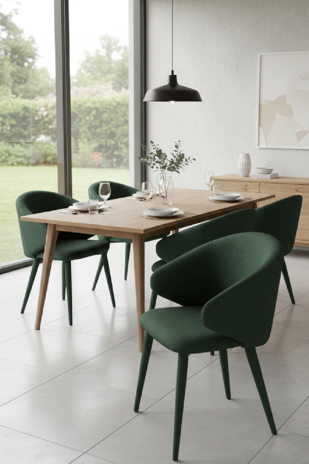 Green Linen Dining Chairs (2) | Oroa.com
