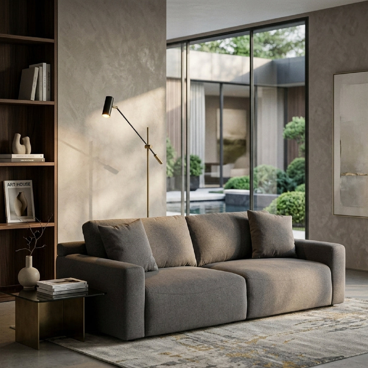 Gray Square-Armed Sofa | Oroa.com