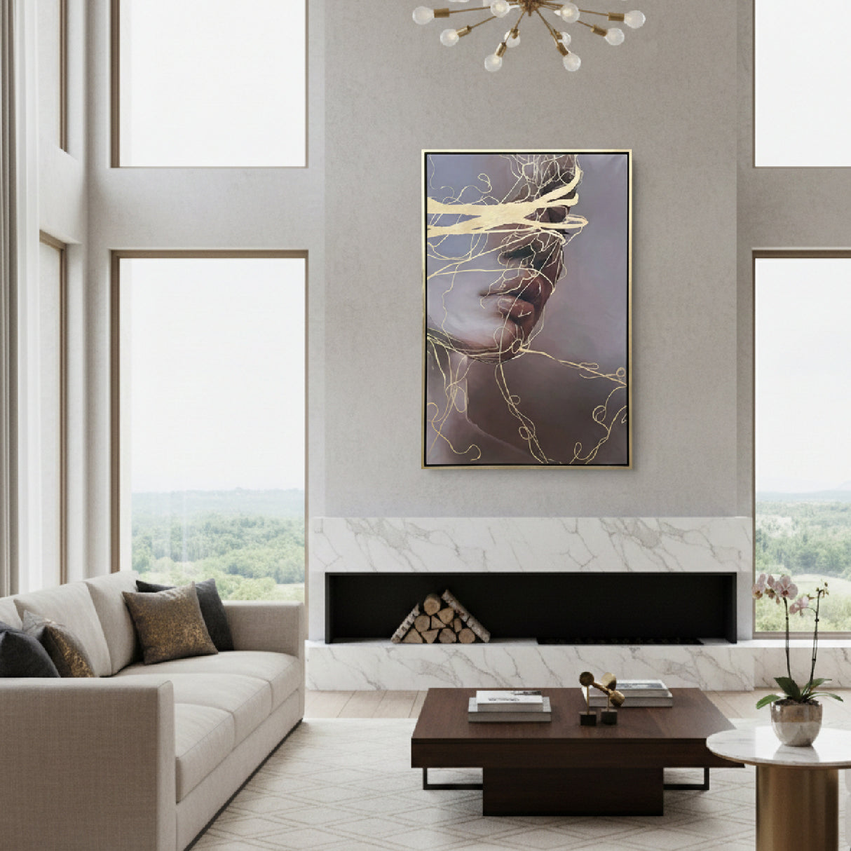 Female Face Painting 47" x 71" | Oroa.com