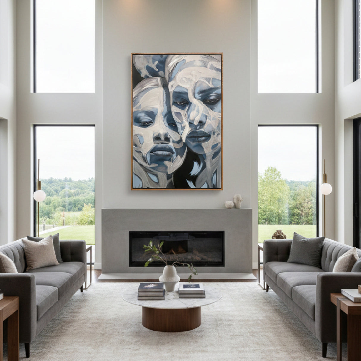 Two Female Portrait Painting 47" x 71" | Oroa.com