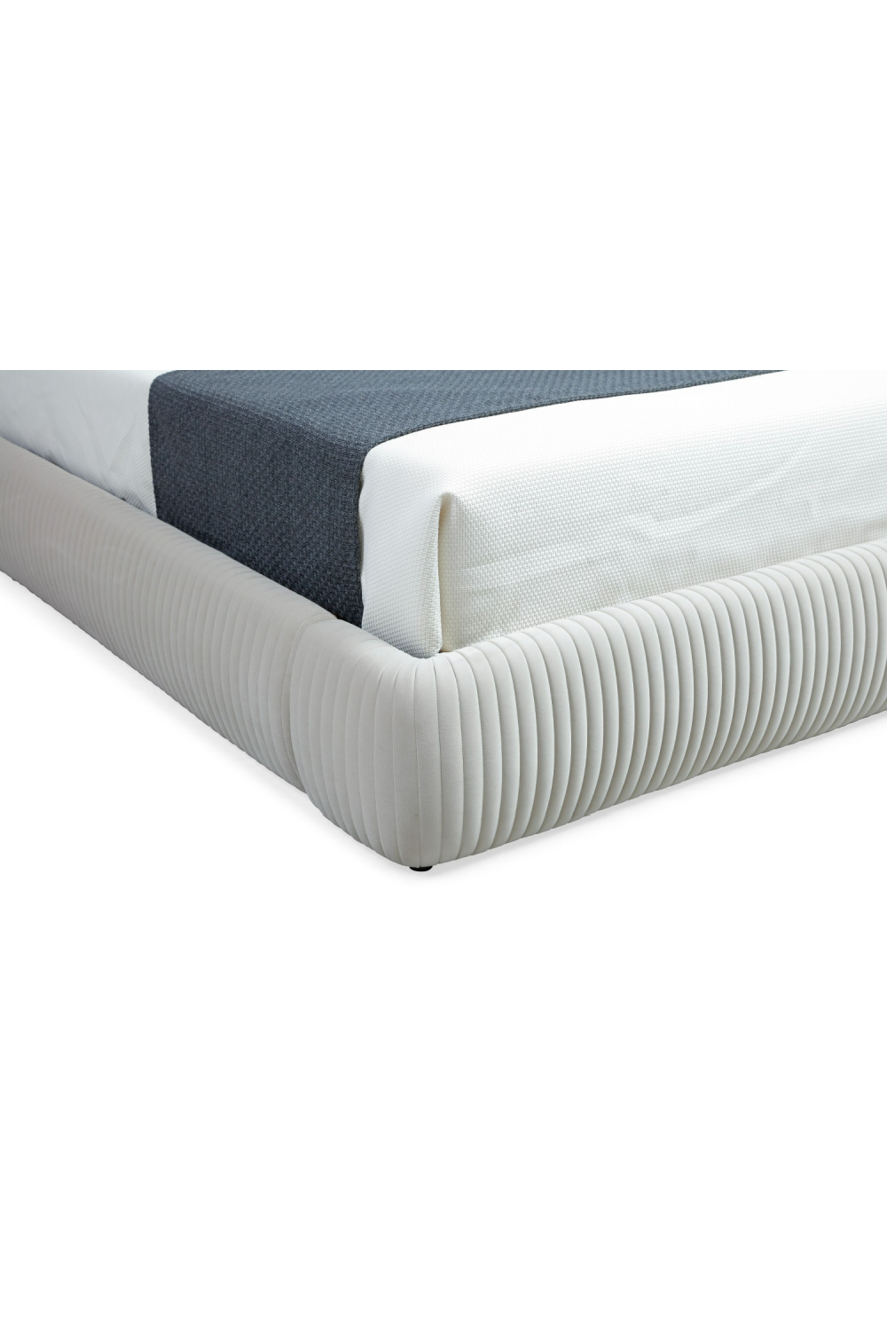 White Fluted Fabric Bed | OROA Modern Hortman | Oroa.com