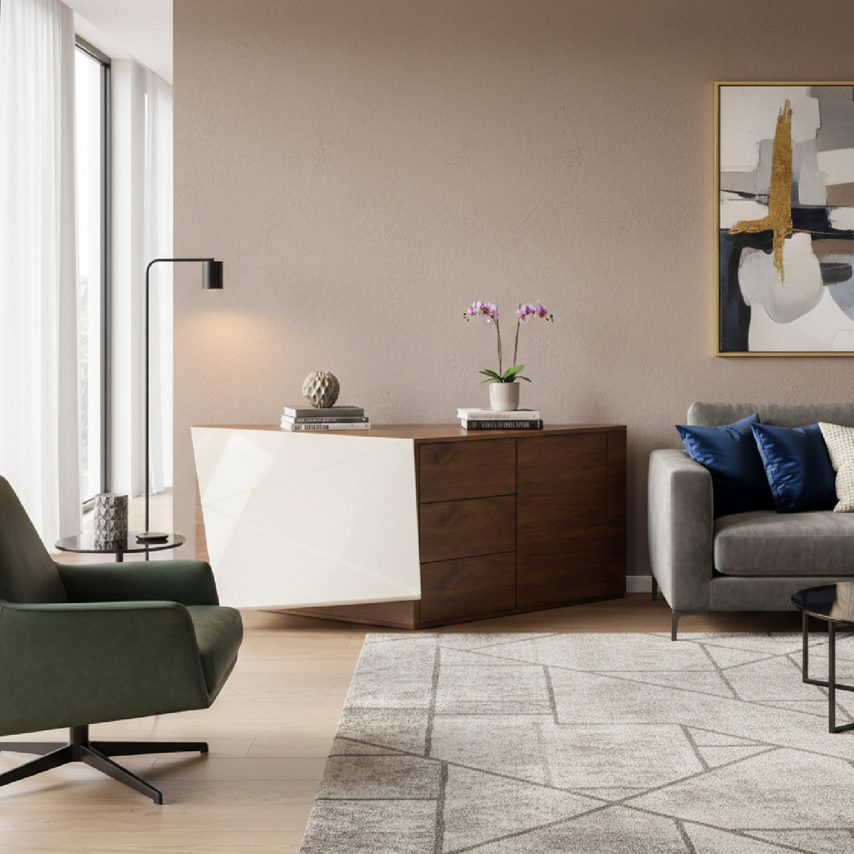 Beige Leather Desk | Oroa.com