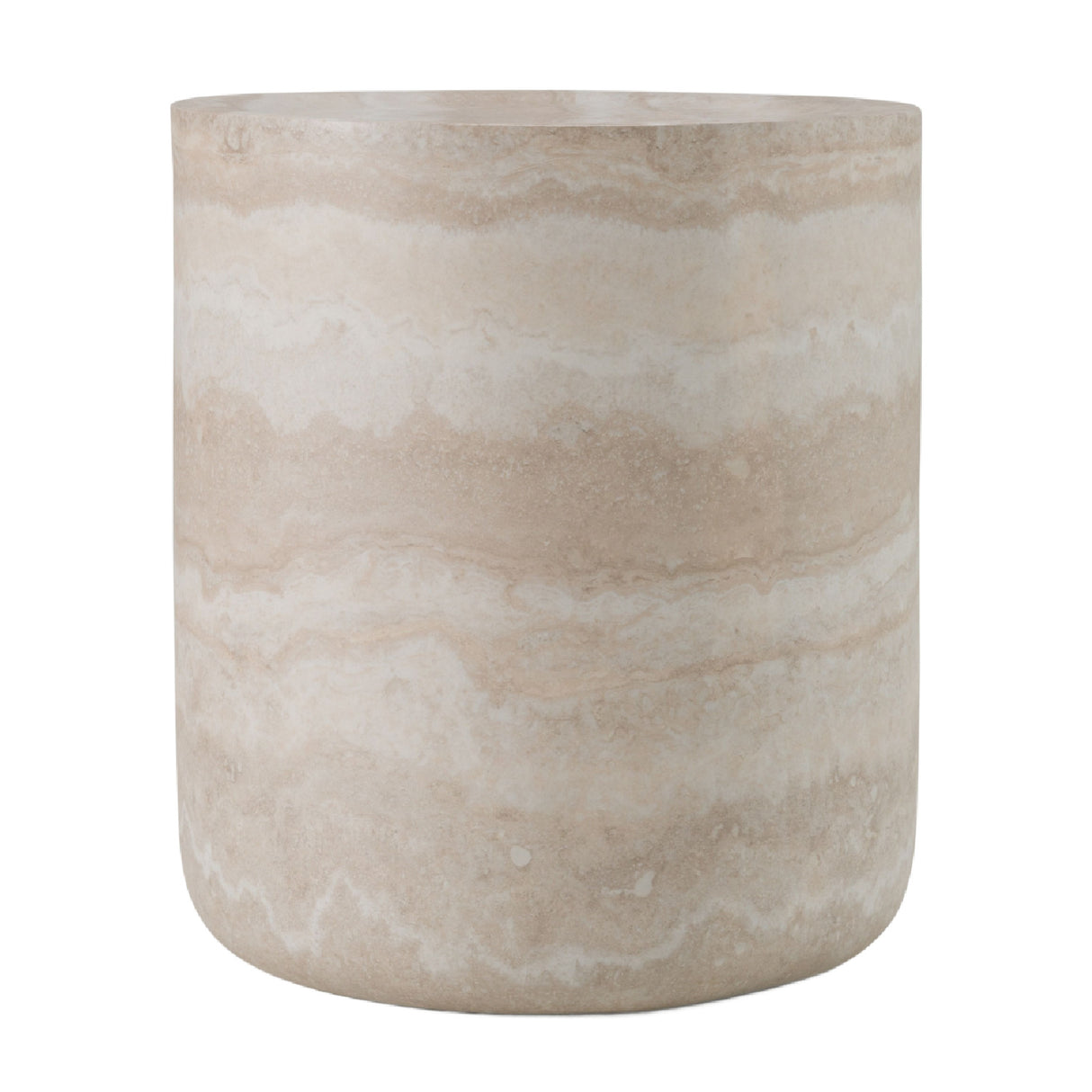 Round Travertine End Table | Oroa.com