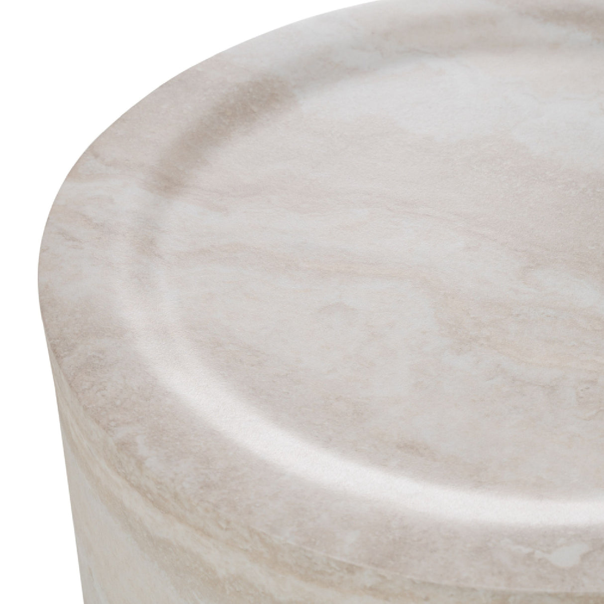 Round Travertine End Table | Oroa.com