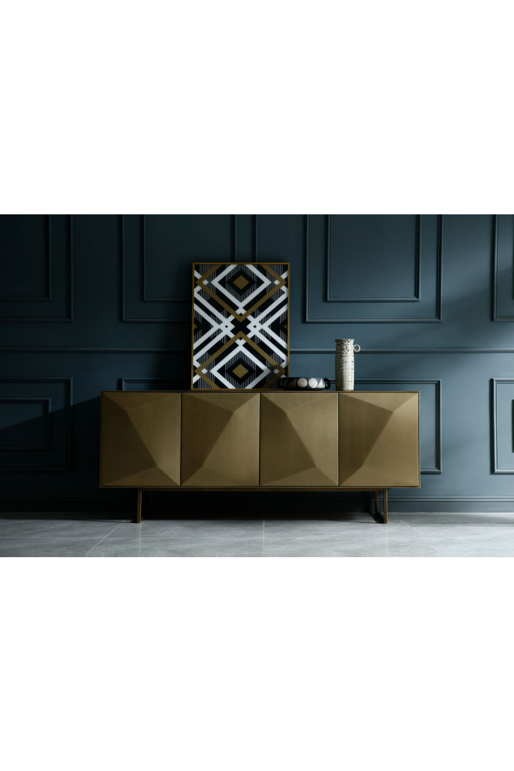 Faceted Antique Brass Sideboard | Oroa.com