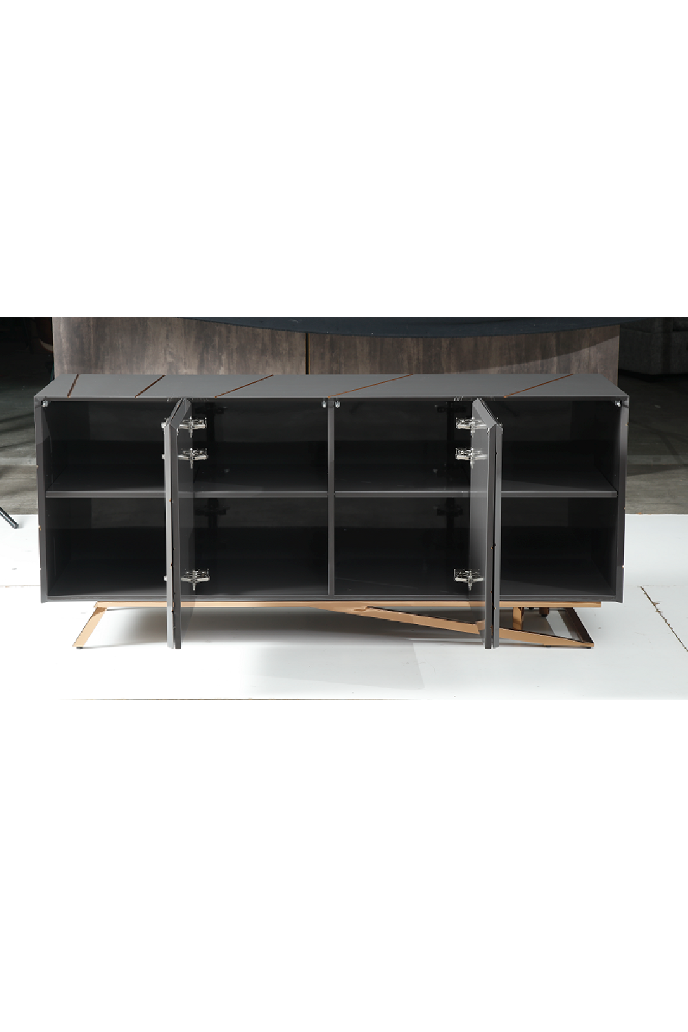 Rose Gold Inlaid 4-Door Sideboard | OROA Modern Katzu | Oroa.com