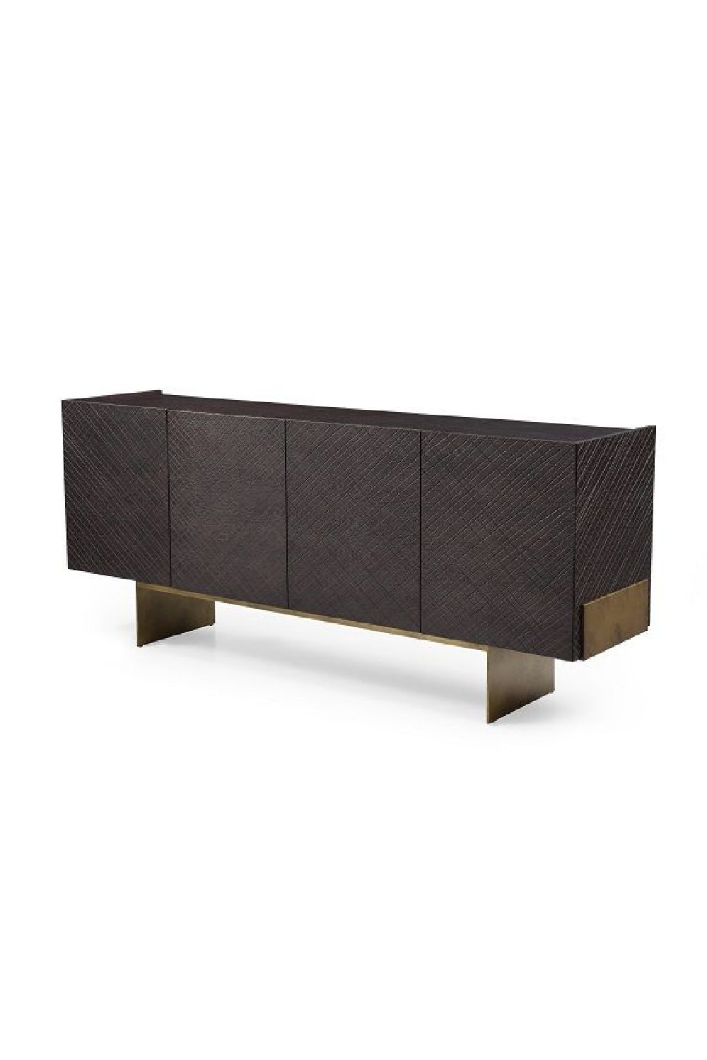 Brown Wood 4-Door Sideboard | Oroa.com