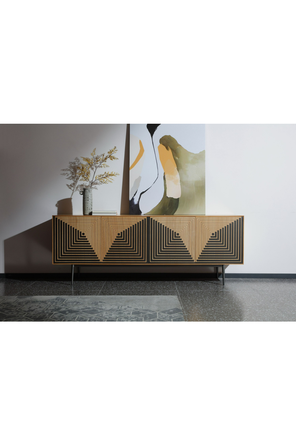 Geometric Patterned Oak Sideboard | Oroa.com