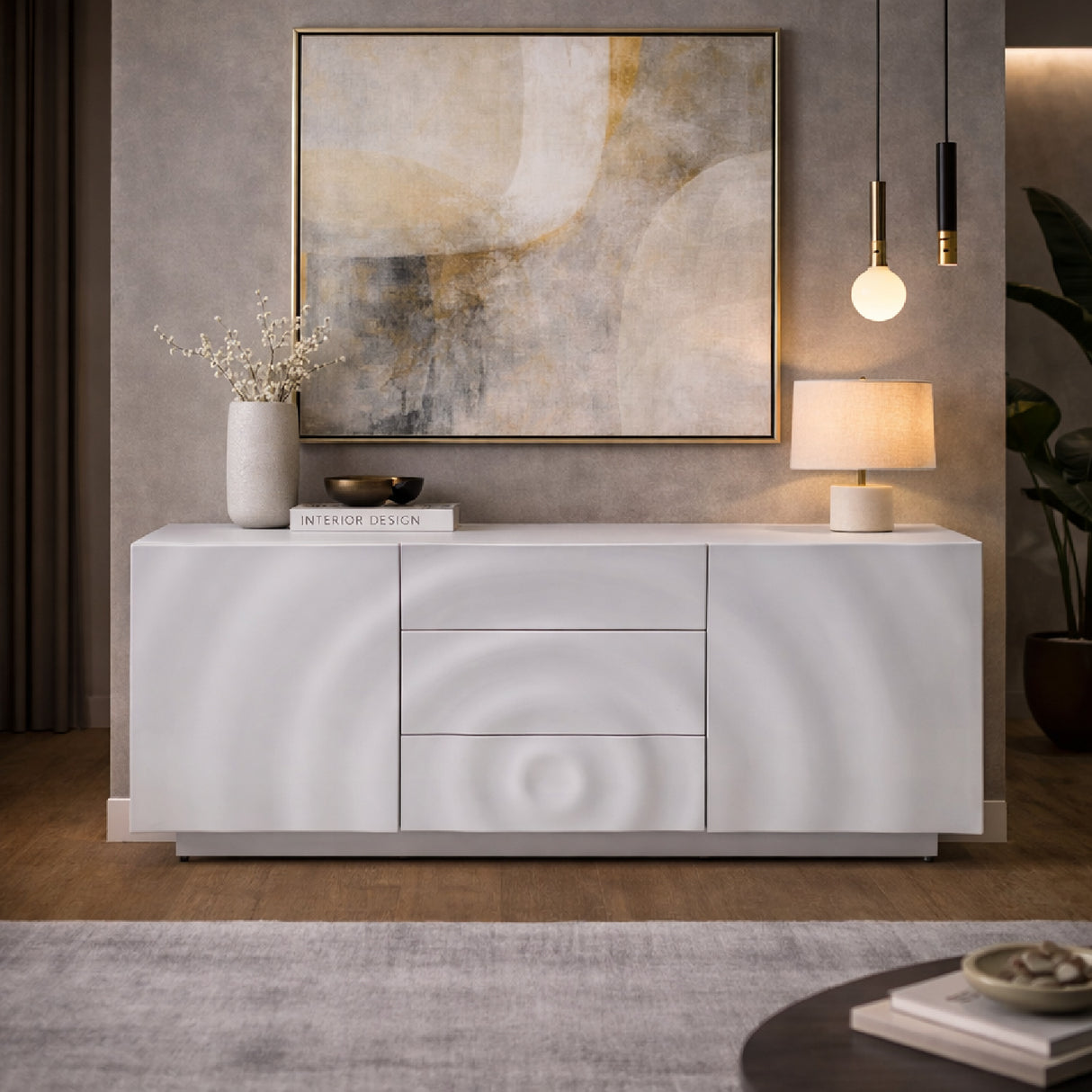 White High Gloss Sideboard | Oroa.com