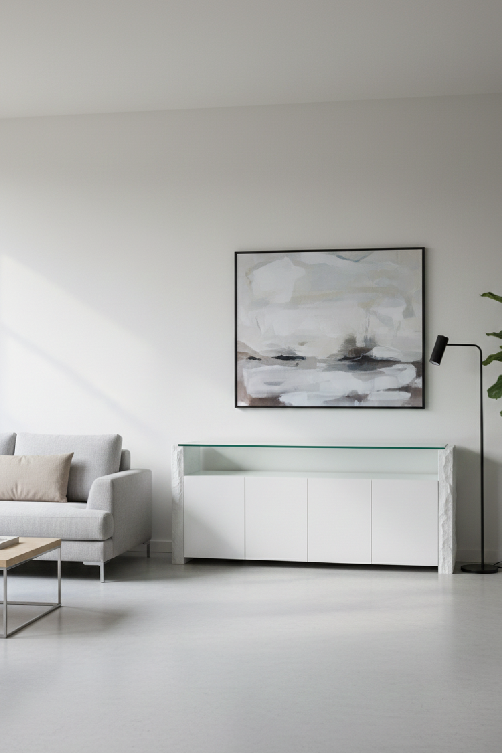 White Fiberglass Sideboard | Oroa.com
