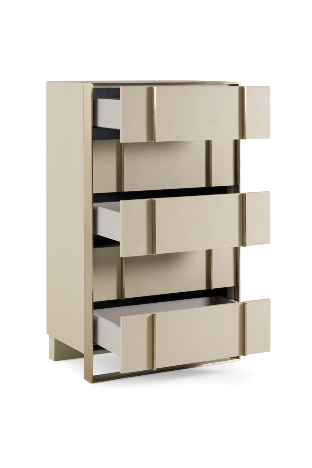 Beige Shagreen 5-Drawer Chest | OROA Modern Cartier | Oroa.com