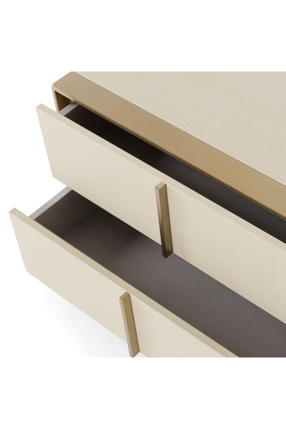 Beige Shagreen 2-Drawer Nightstand | Oroa.com
