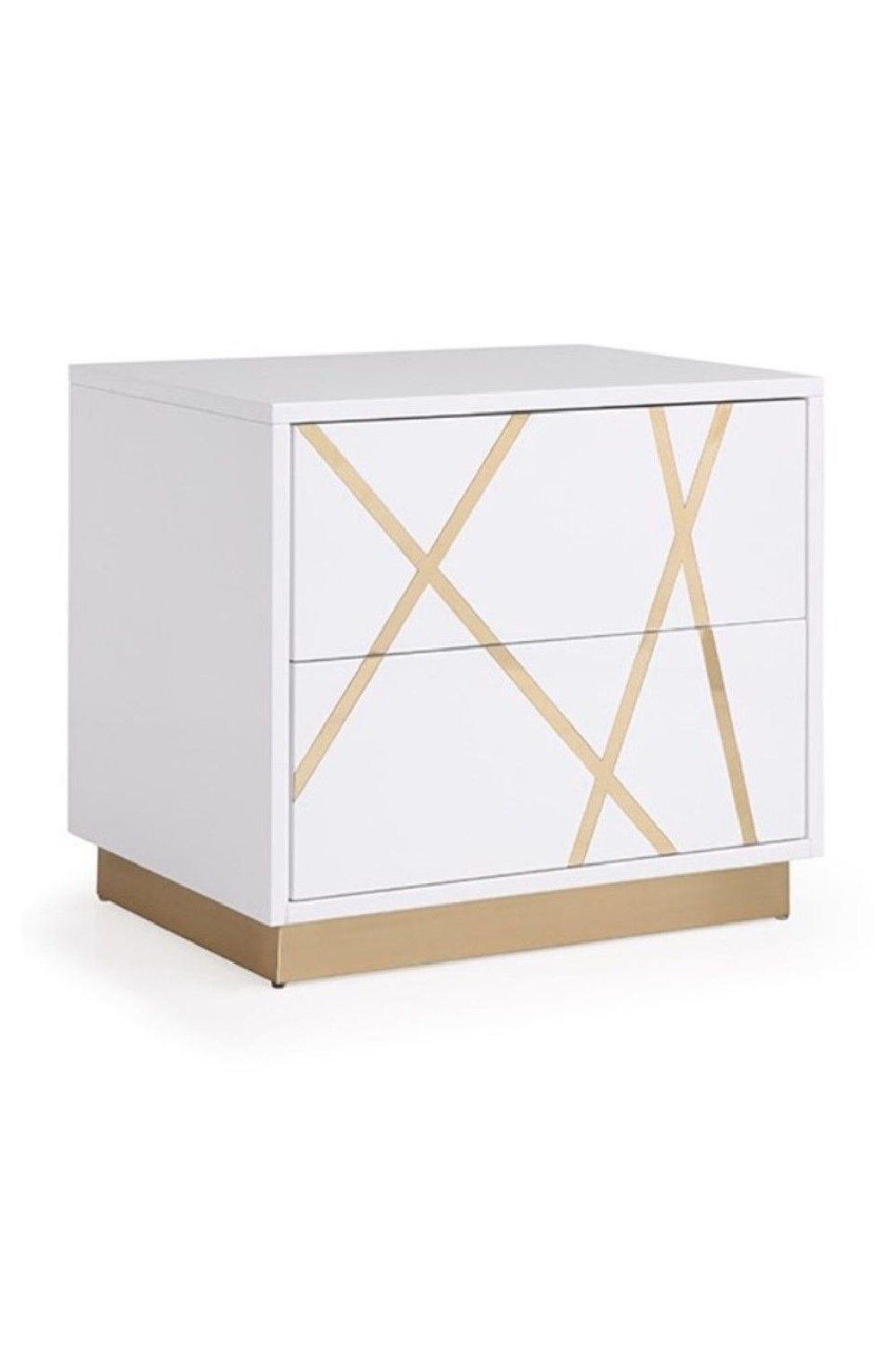 Gold Accent 2-Drawer Nightstand | Oroa.com