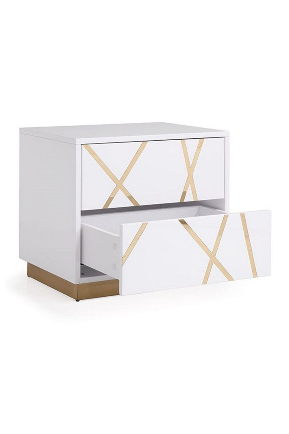 Gold Accent 2-Drawer Nightstand | Oroa.com
