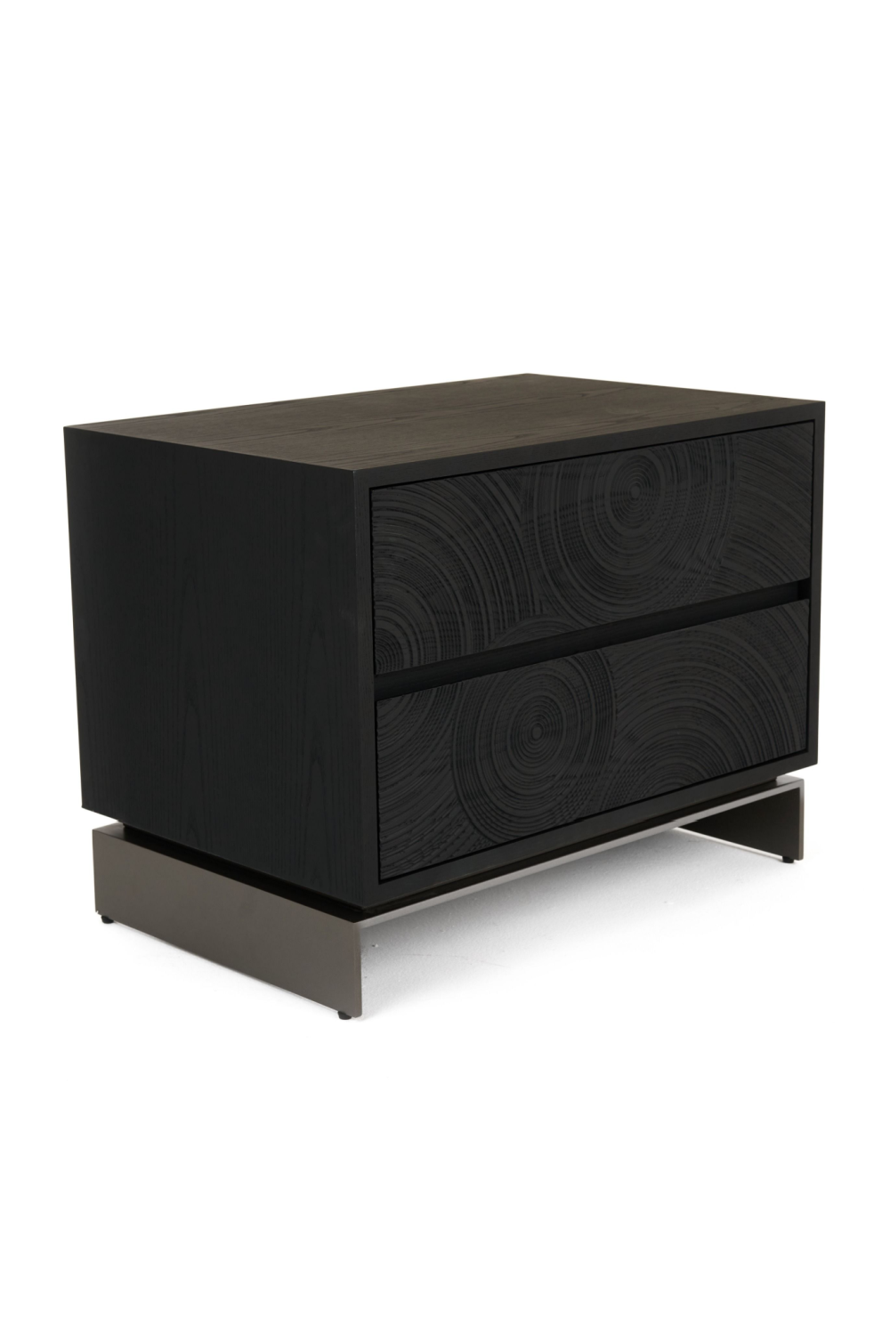 Matte Black Ash 2-Drawer Nightstand | OROA Modern Cirque | Oroa.com