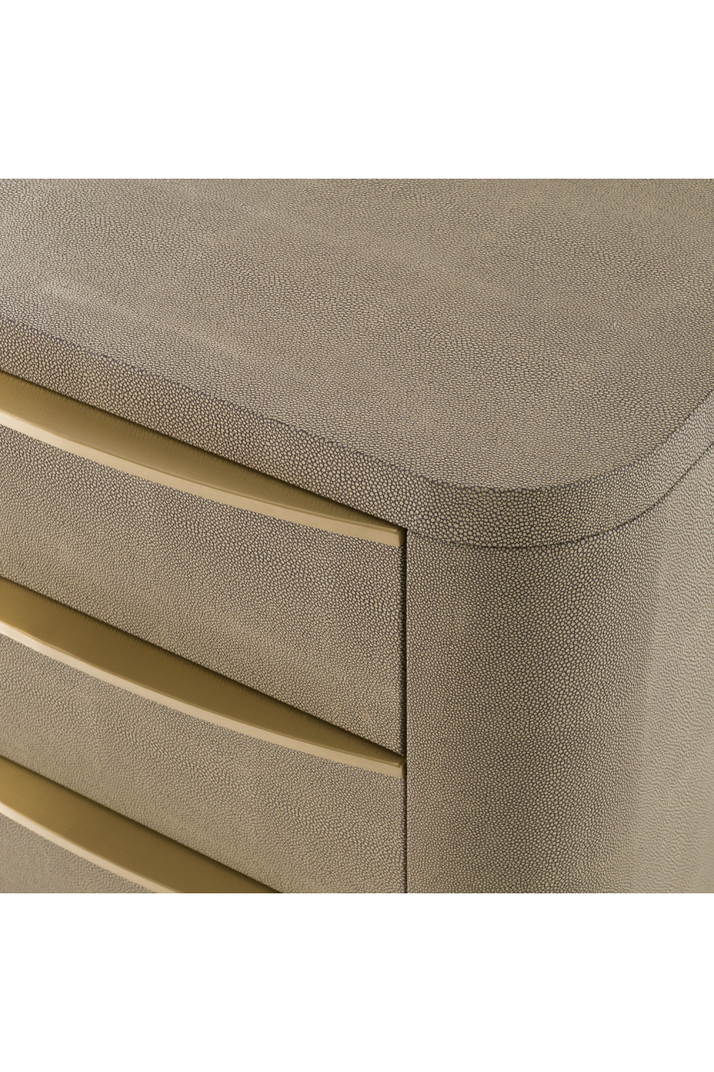 Beige Shagreen 3-Drawer Nightstand | OROA Modern Lois | Oroa.com