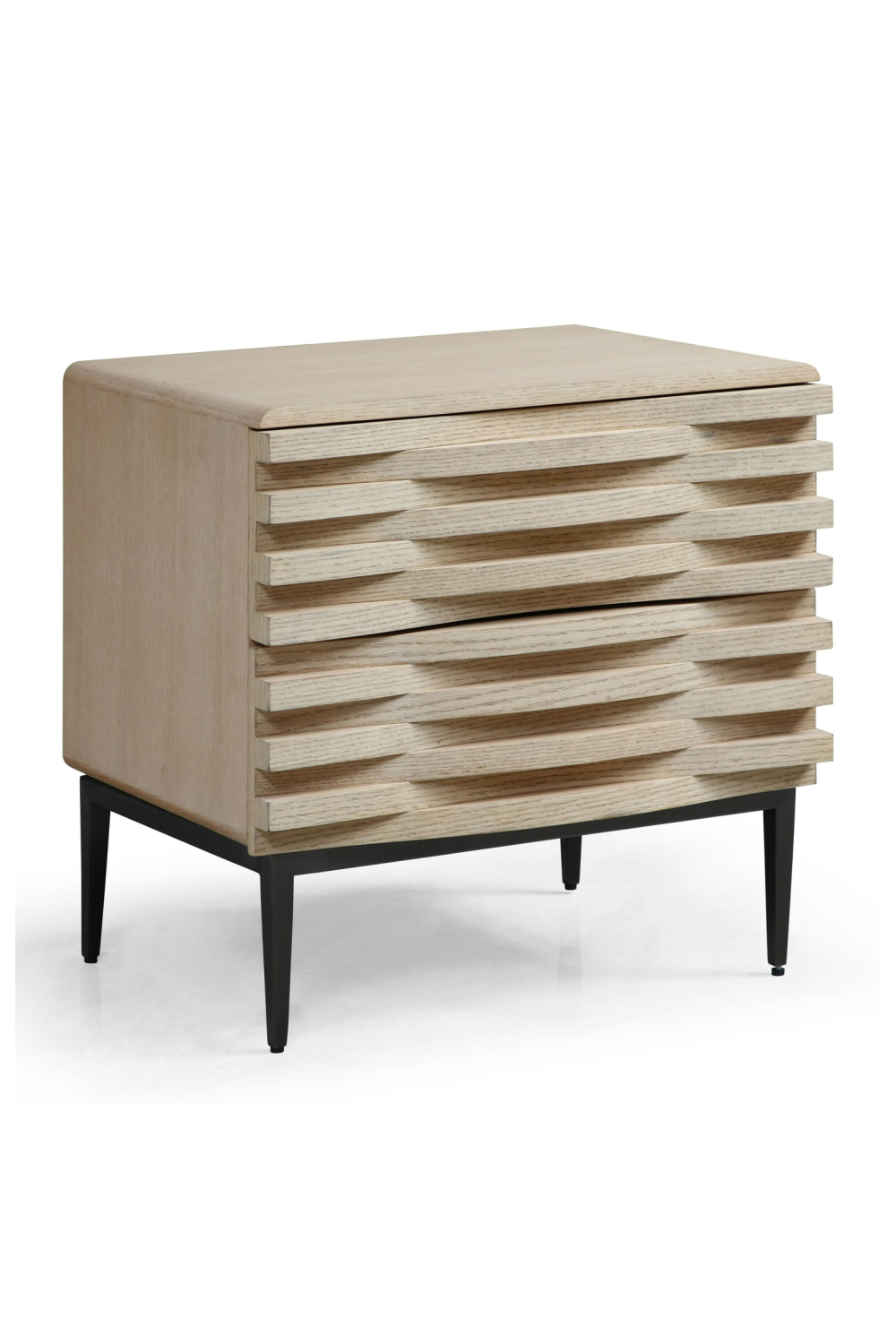 Natural Oak 2-Drawer Nightstand | Oroa.com