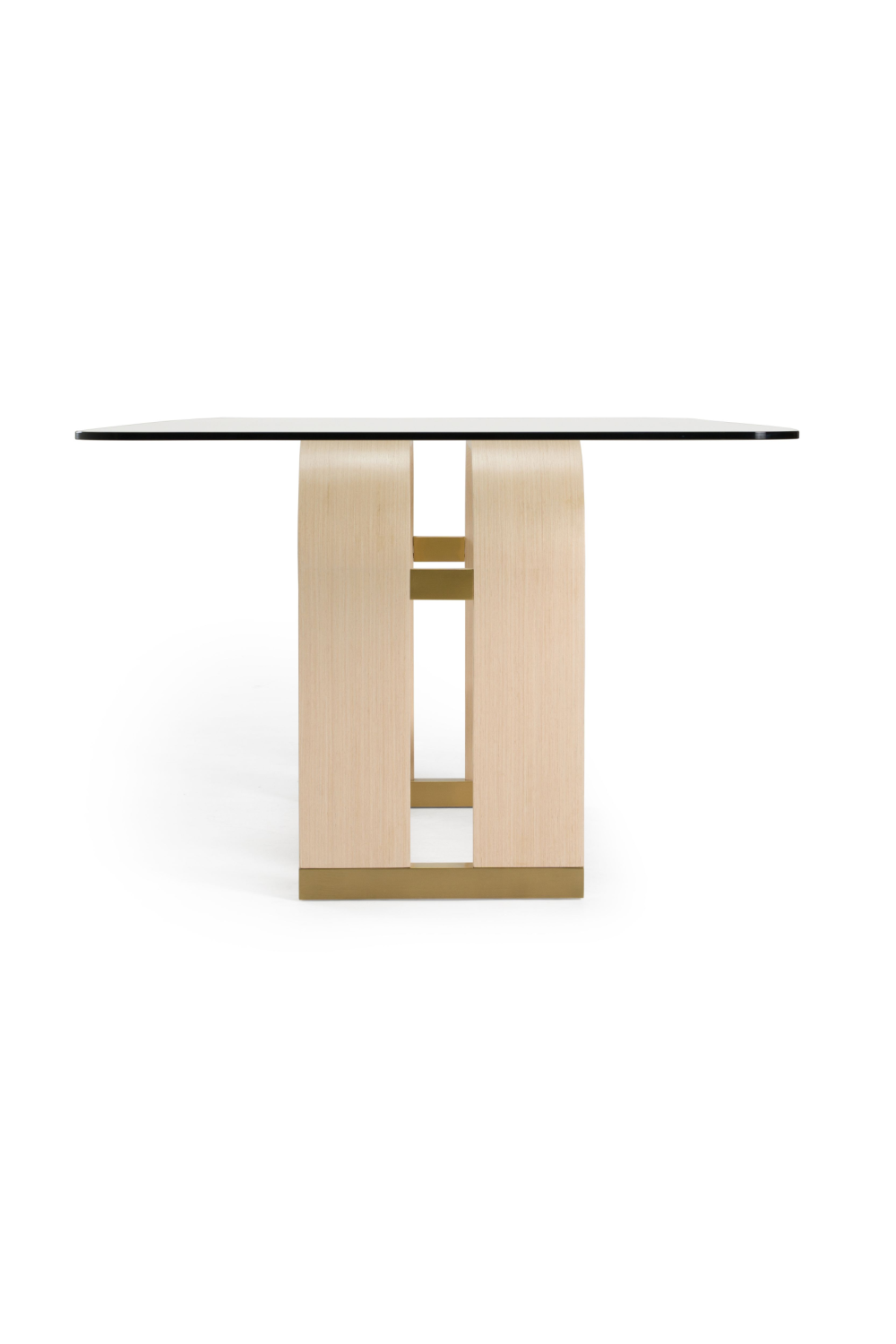 Oak Base Glass Dining Table | Oroa.com
